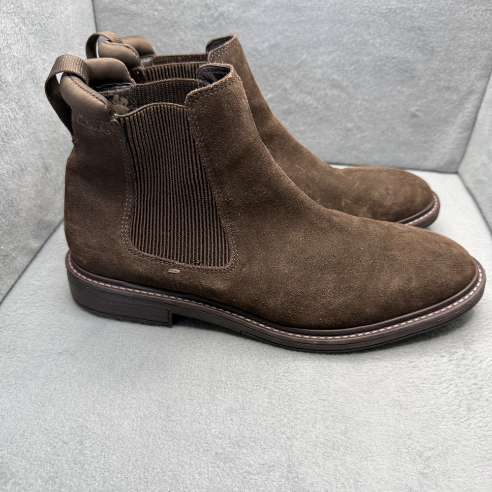 Clarks Clarkdale Hall Chelsea Boots Men's 9.5 M Brown Suede Ankle Boots